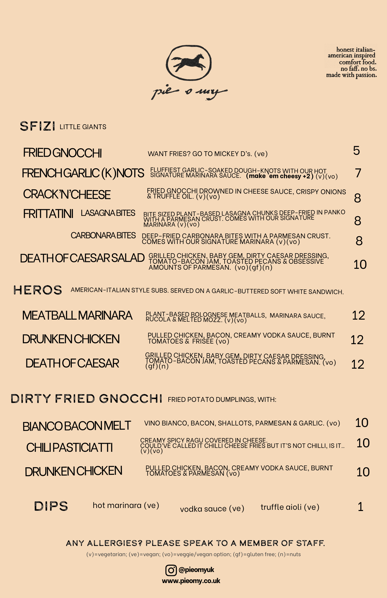 Pie O My Menu
